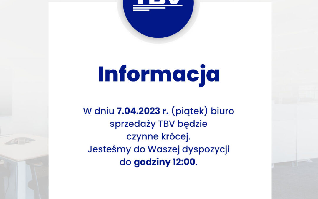 Komunikat z biura TBV