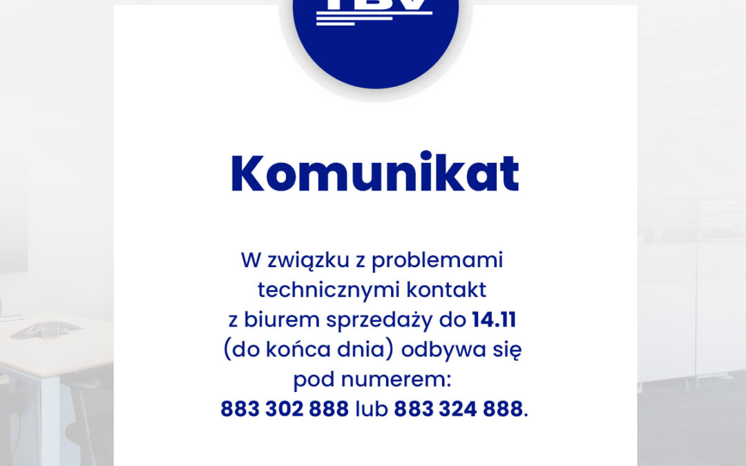 Informacja o infolinii TBV