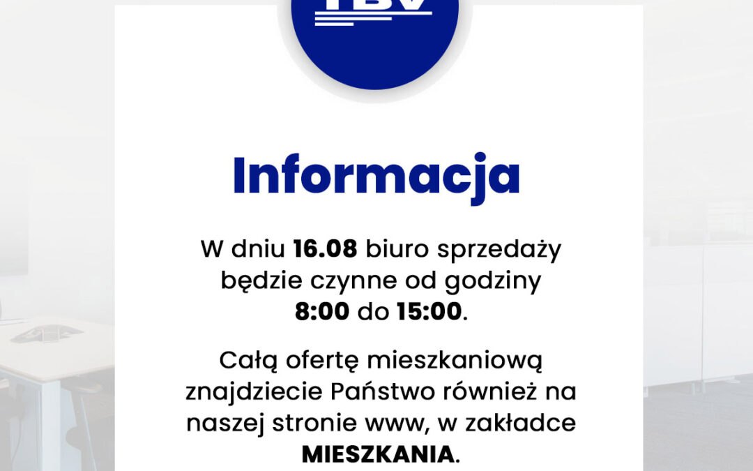 Informacja dla klientów TBV