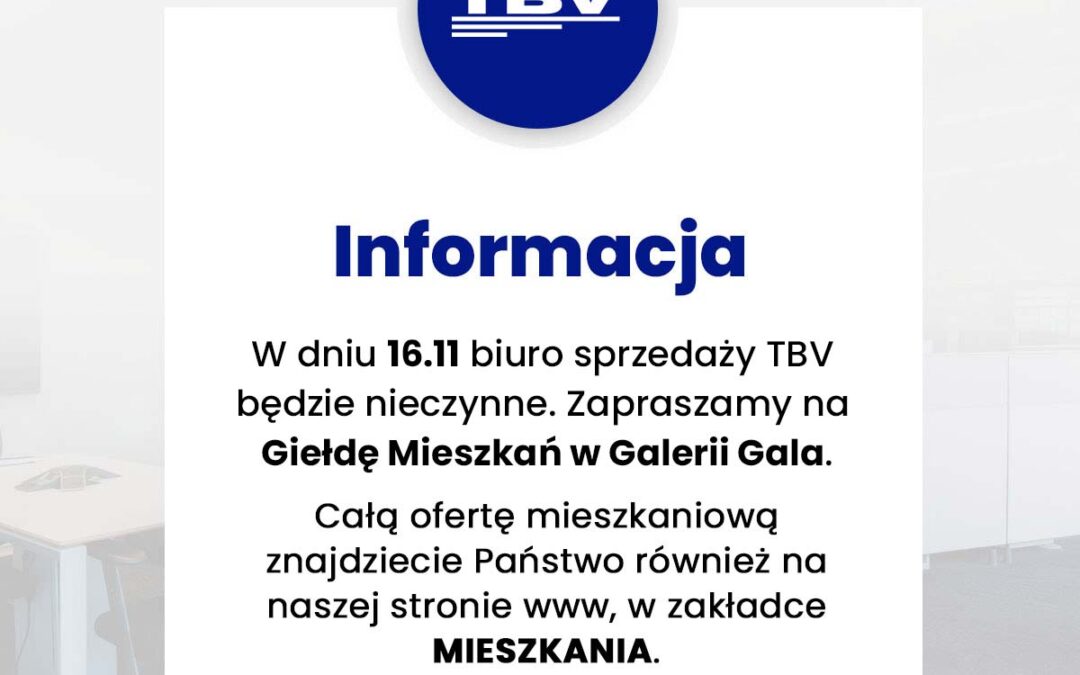 Informacja dla klientów TBV