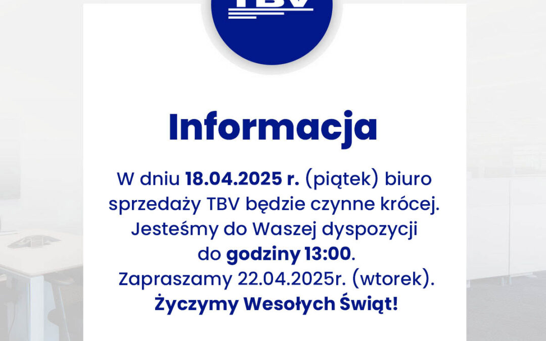 Komunikat z biura TBV